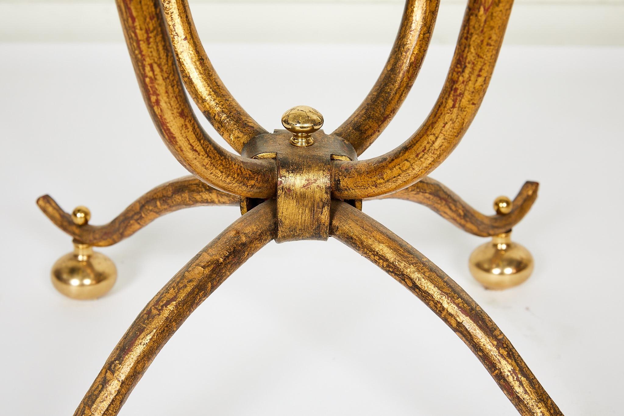 Italian Gilt Wrought Iron and Brass Center Table Base 4