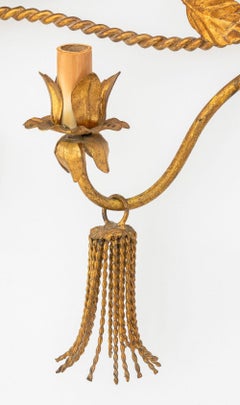 Italian Gilt Wrought Iron Mirrored Wall Sconce