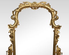 Italian giltwood and figured walnut dressing mirror
