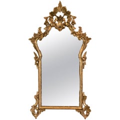 Italian Giltwood and Gesso Frame Hanging Wall or Console Mirror
