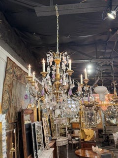 Italian Giltwood and Iron Chandelier