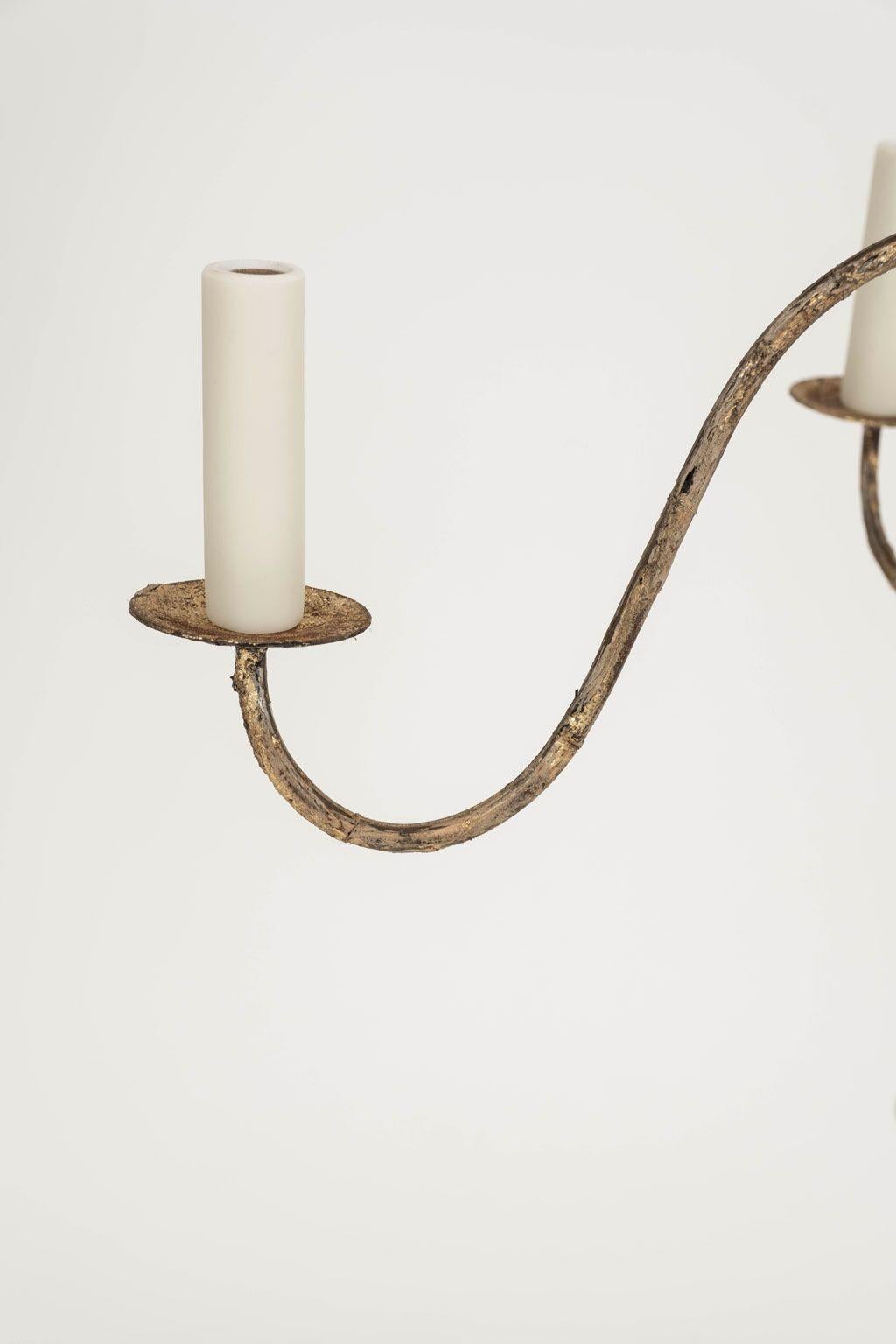Italian Giltwood and Iron Six-Arm Chandelier 2