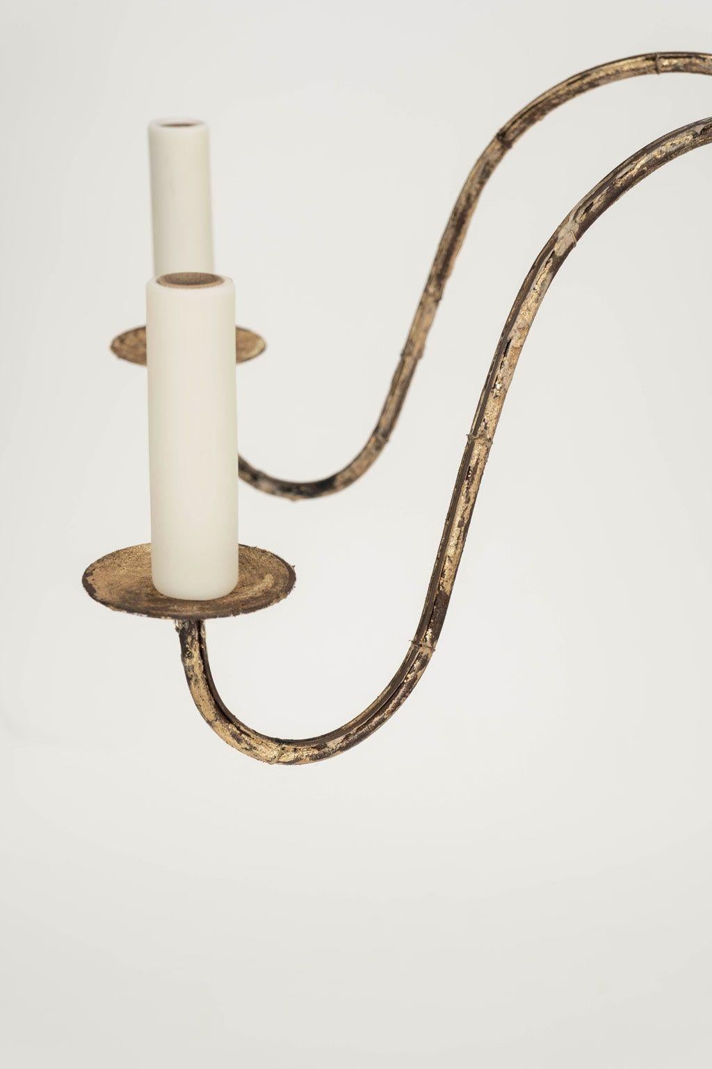 Italian Giltwood and Iron Six-Arm Chandelier 6