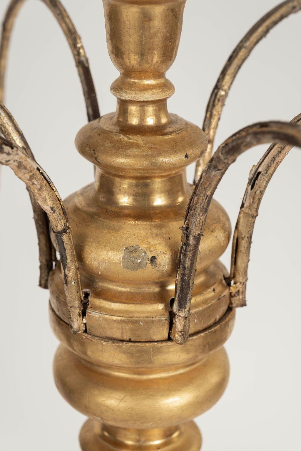 Italian Giltwood and Iron Six-Arm Chandelier 8