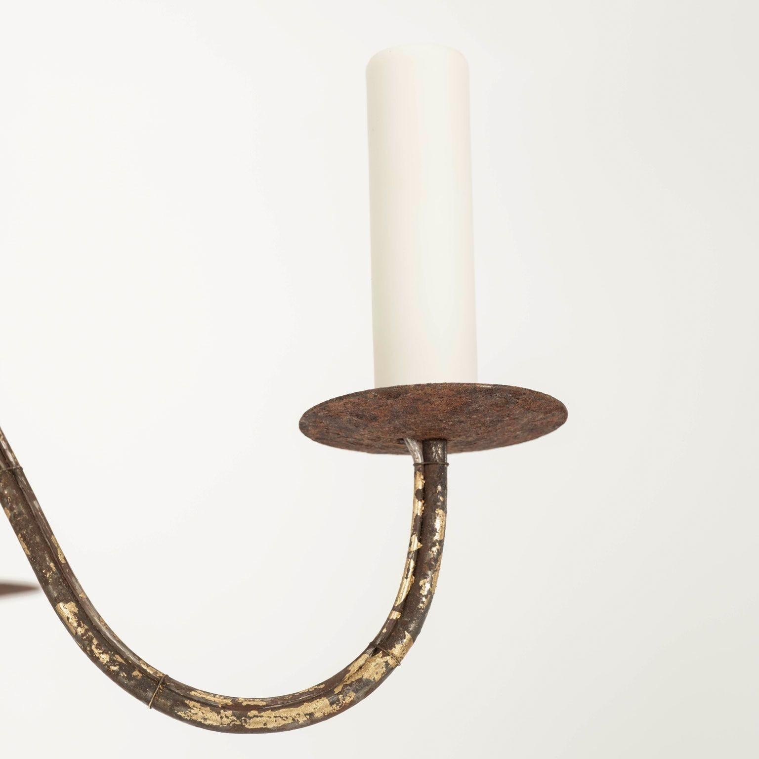 Italian Giltwood and Iron Six-Arm Chandelier 1