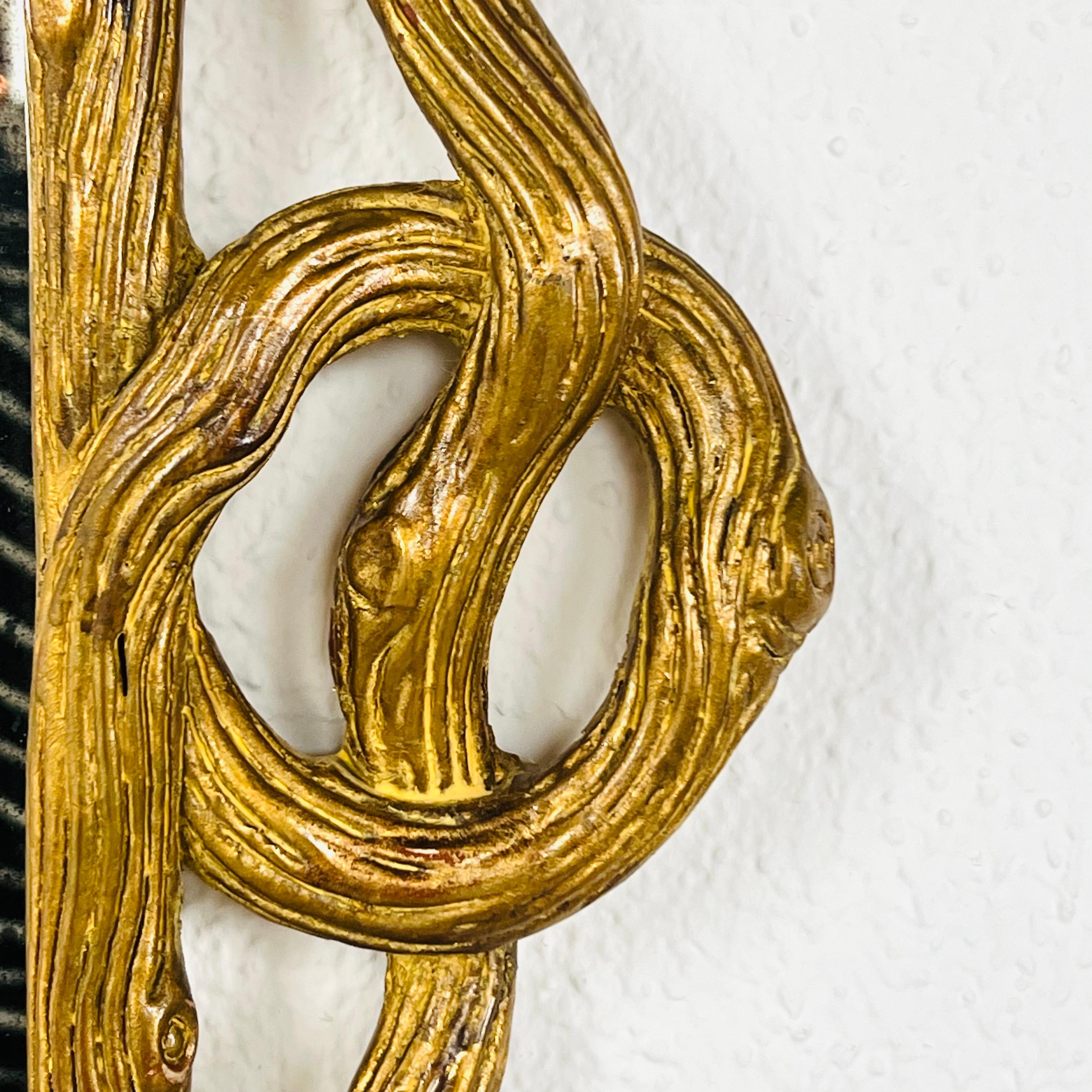 Miroir italien en bois doré à encadrement de branches sculptées Antique Mirror en vente 3