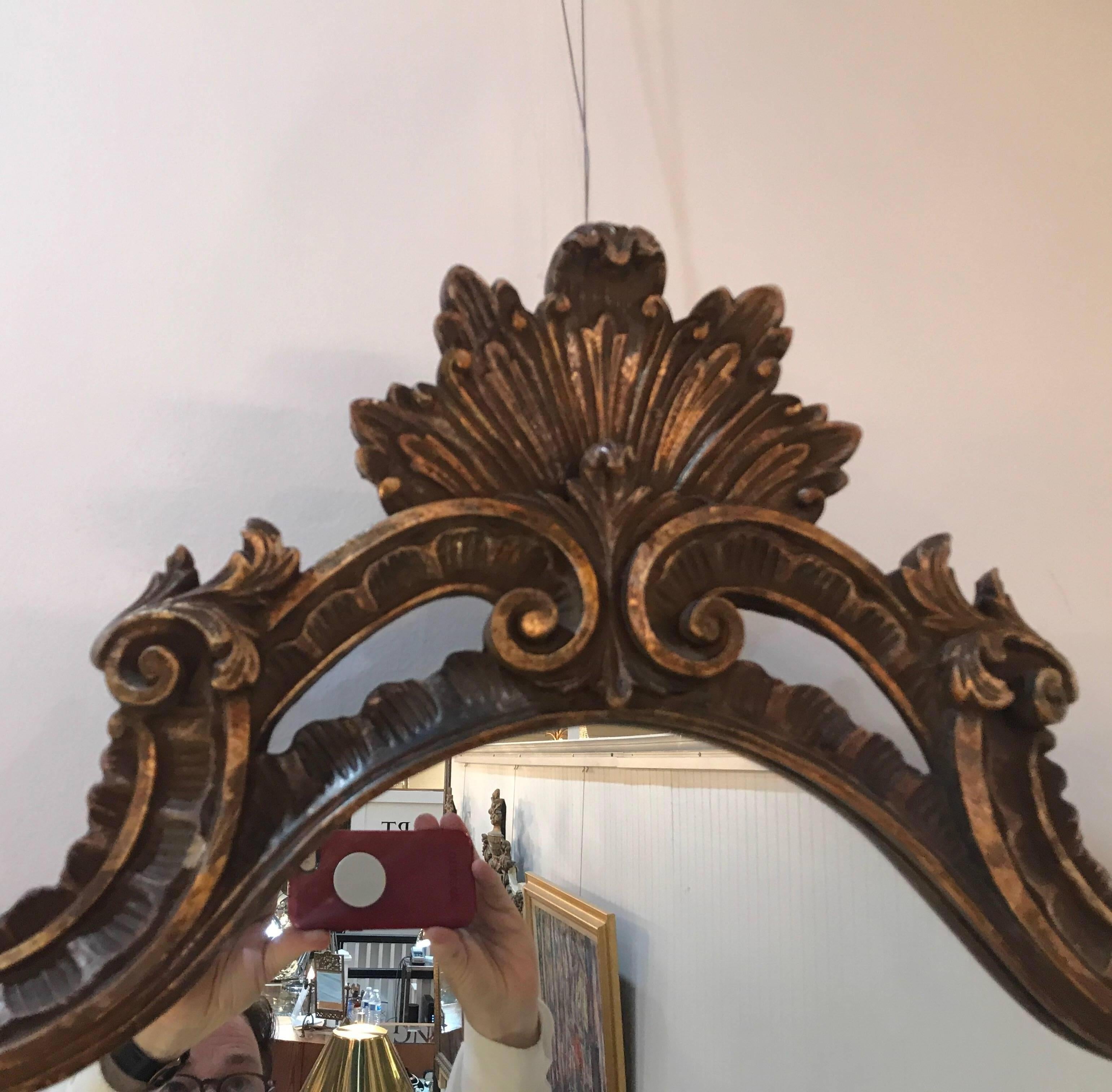 Italian Giltwood Carved Wall Mirror 2