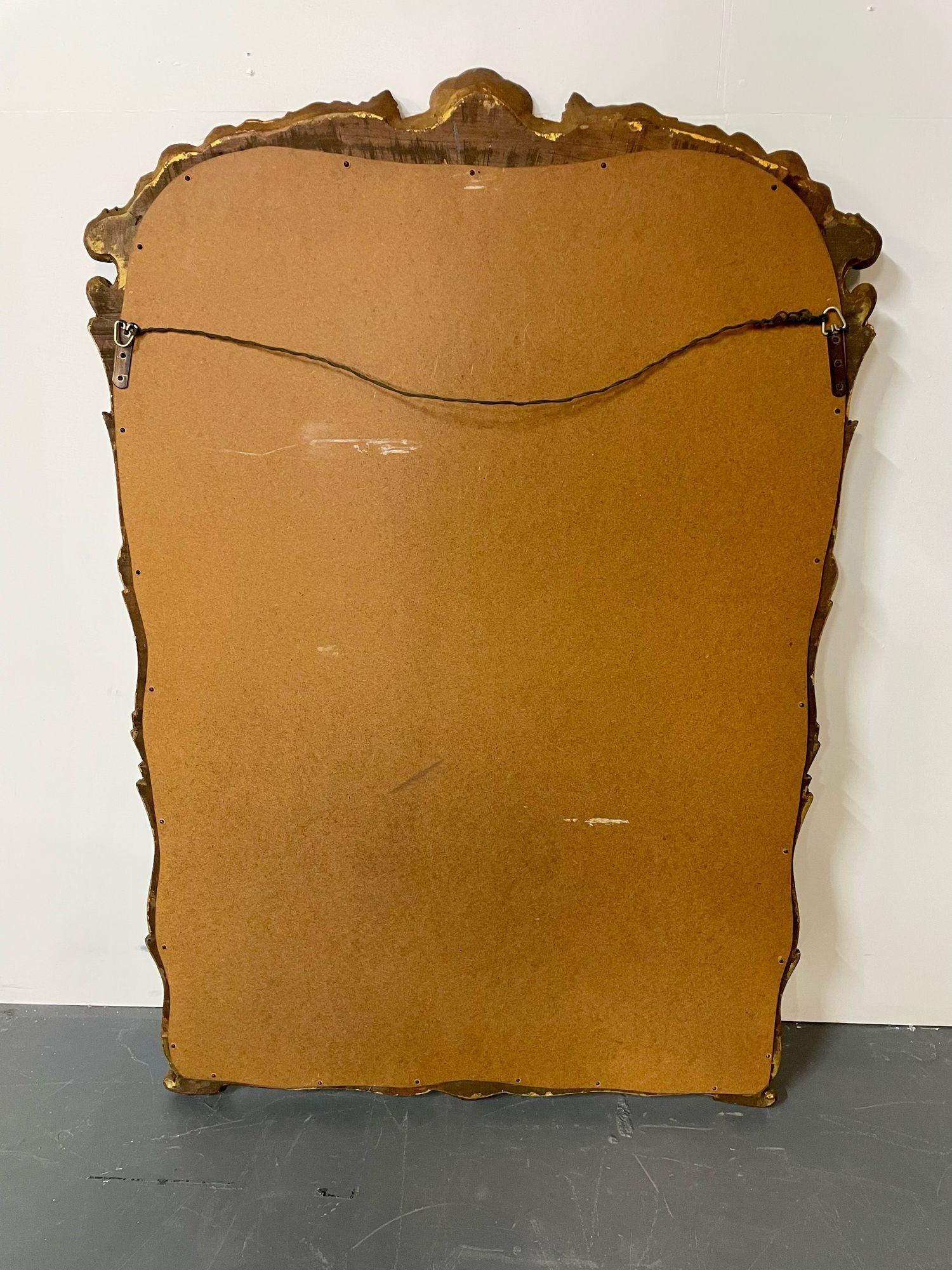 Italian Giltwood Carved Wall / Pier / Console Mirror, Circa 1960 5