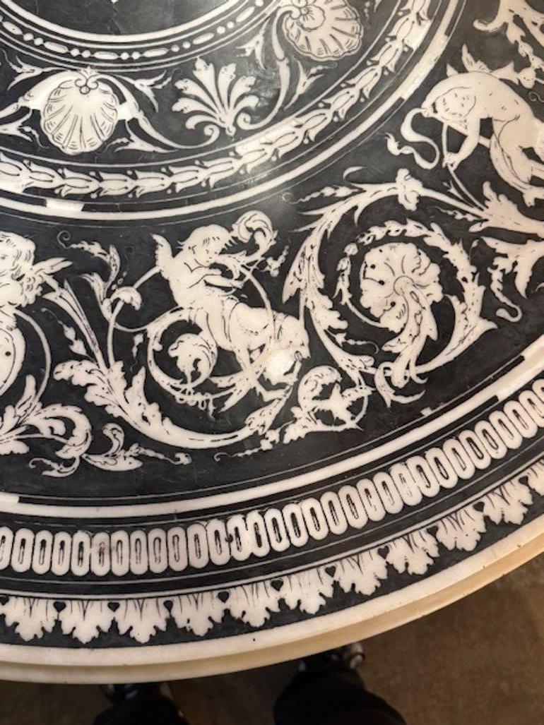 Marbre Table centrale en bois doré italien en vente
