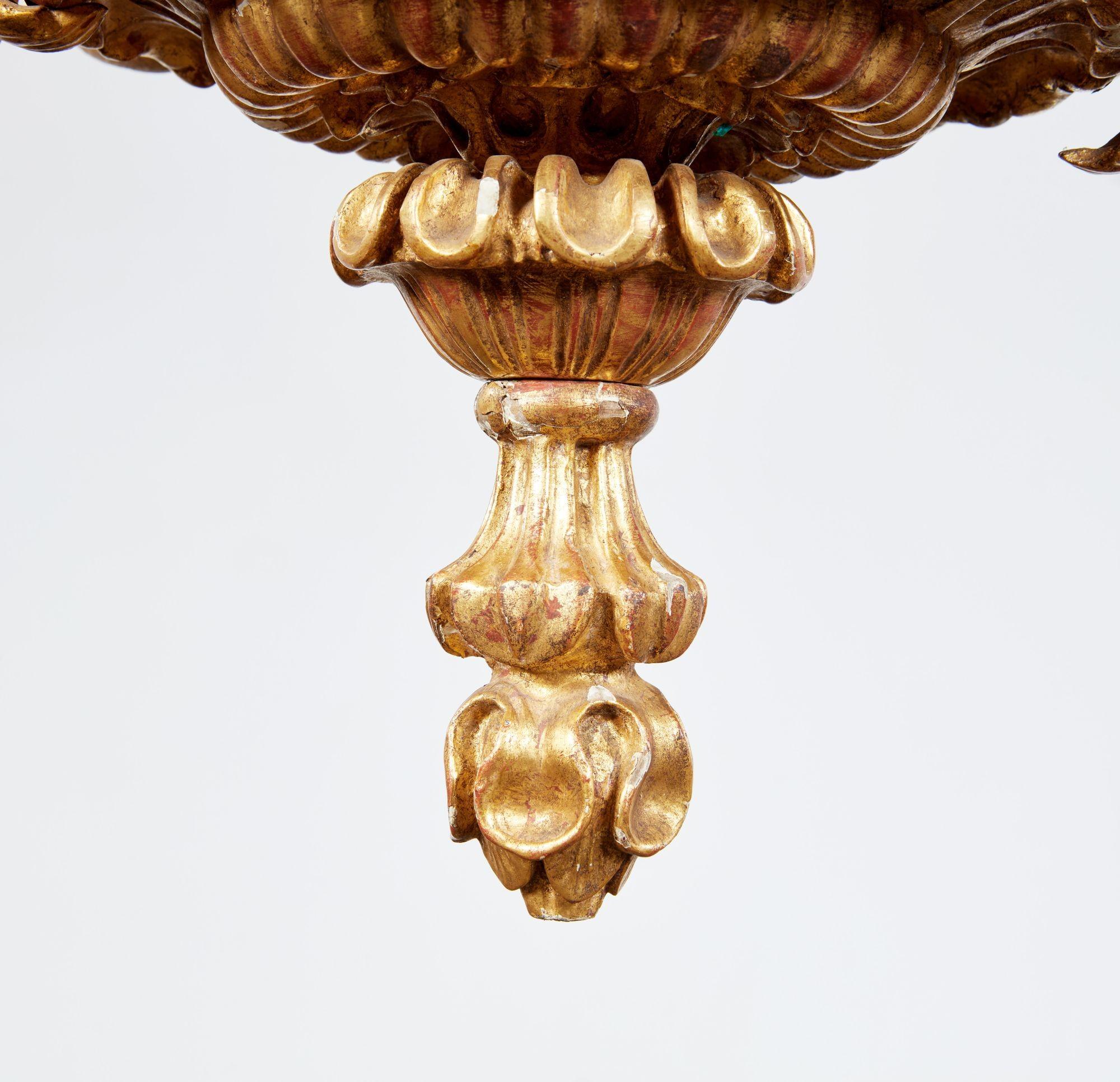 Italian Giltwood Chandelier For Sale 2
