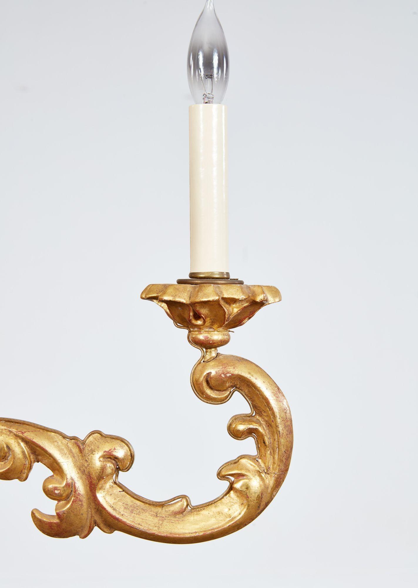Italian Giltwood Chandelier For Sale 3