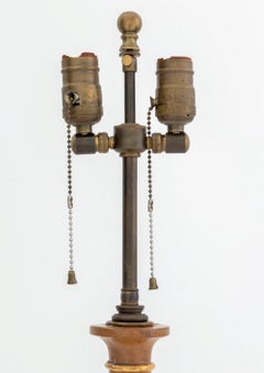 Italian Giltwood Columnar Table Lamp