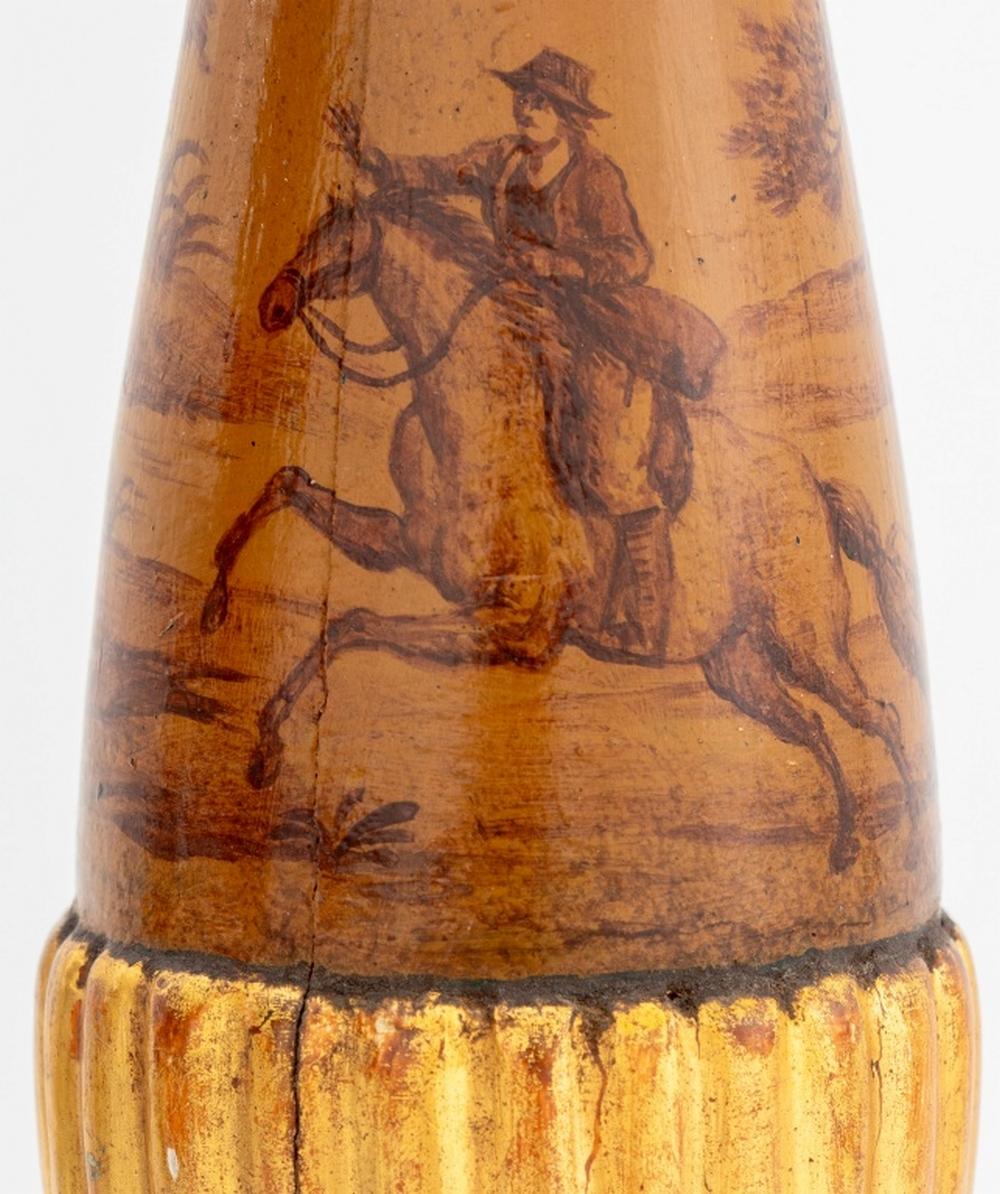 Metal Italian Giltwood Columnar Table Lamp For Sale