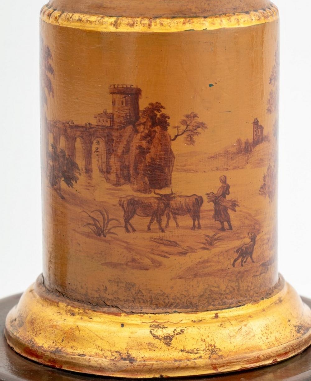 Italian Giltwood Columnar Table Lamp For Sale 2