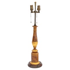 Italian Giltwood Columnar Table Lamp