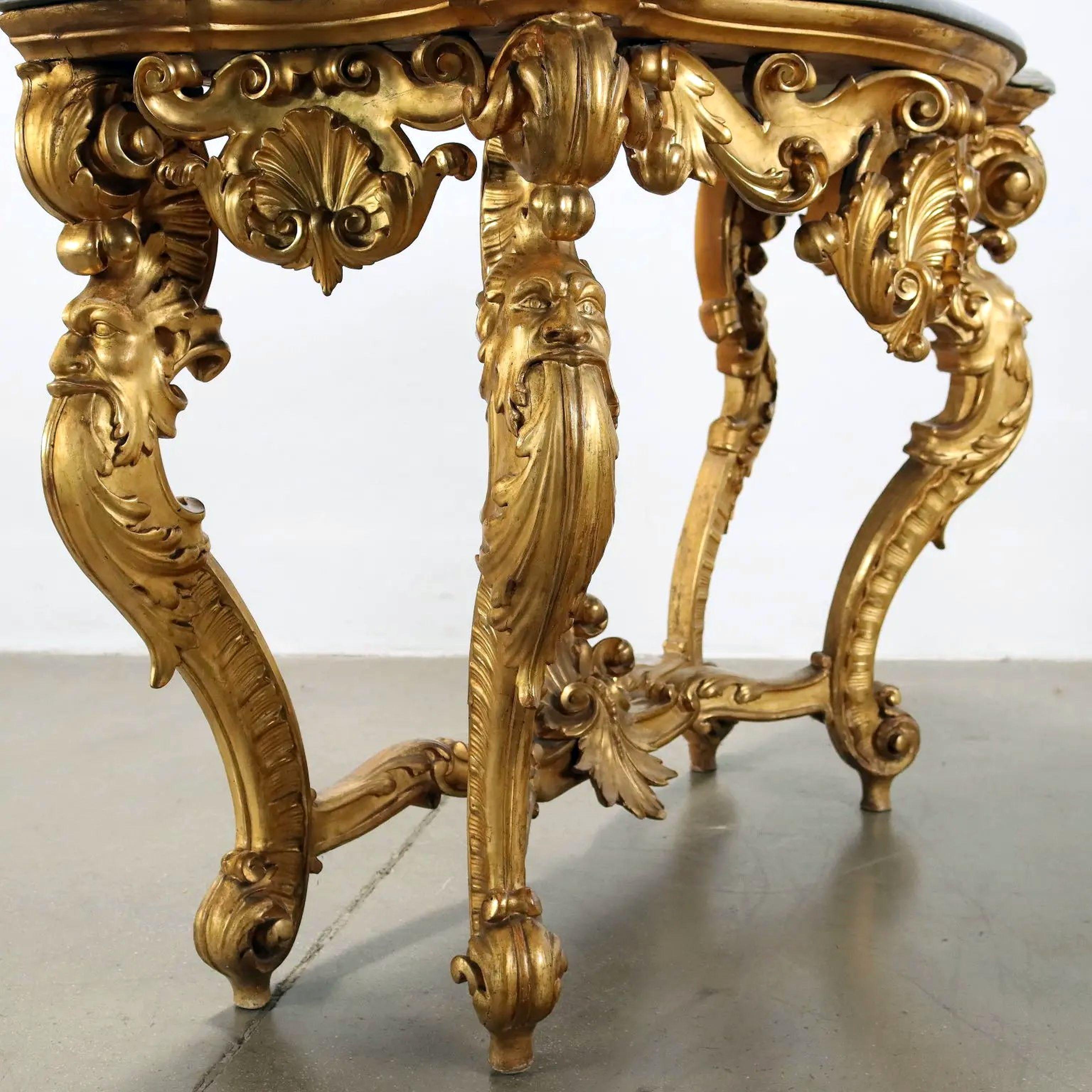Italienische Konsole aus vergoldetem Holz – um 1760 im Angebot 1