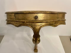Italian Giltwood Demi Lune Console Table