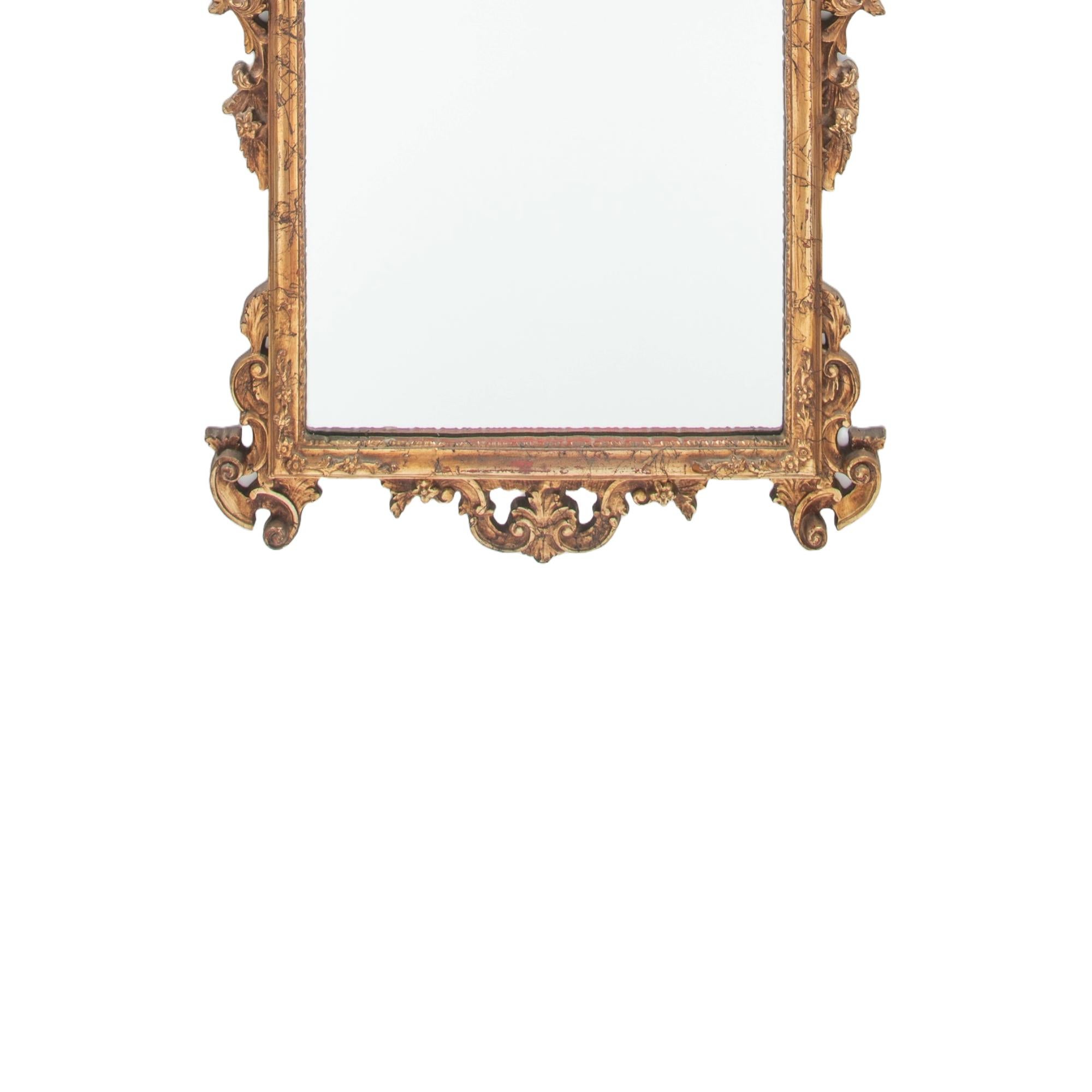 Italian Giltwood Frame Rococo Style Mantel/Fireplace Mirror For Sale 1