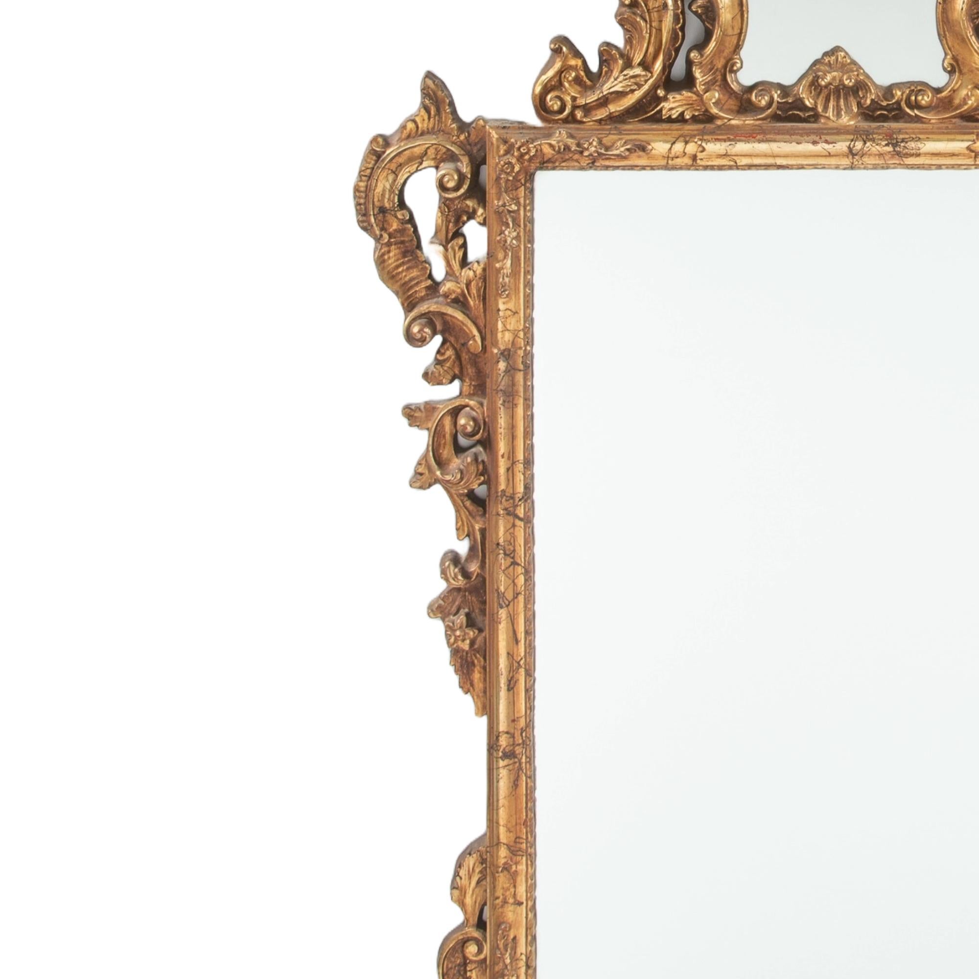Italian Giltwood Frame Rococo Style Mantel/Fireplace Mirror For Sale 3