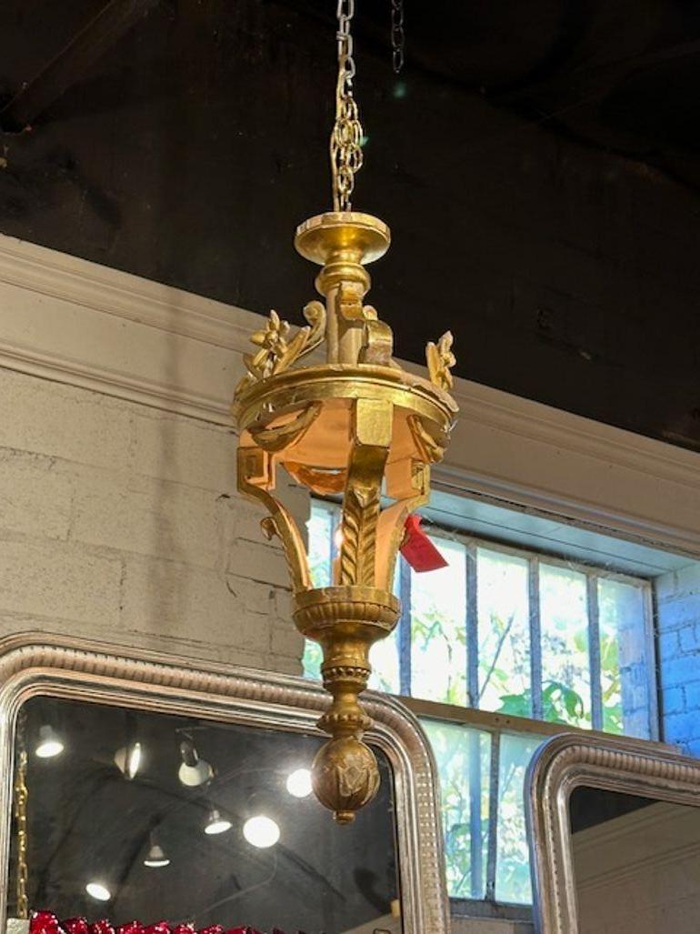 Italian Giltwood Lantern For Sale 1