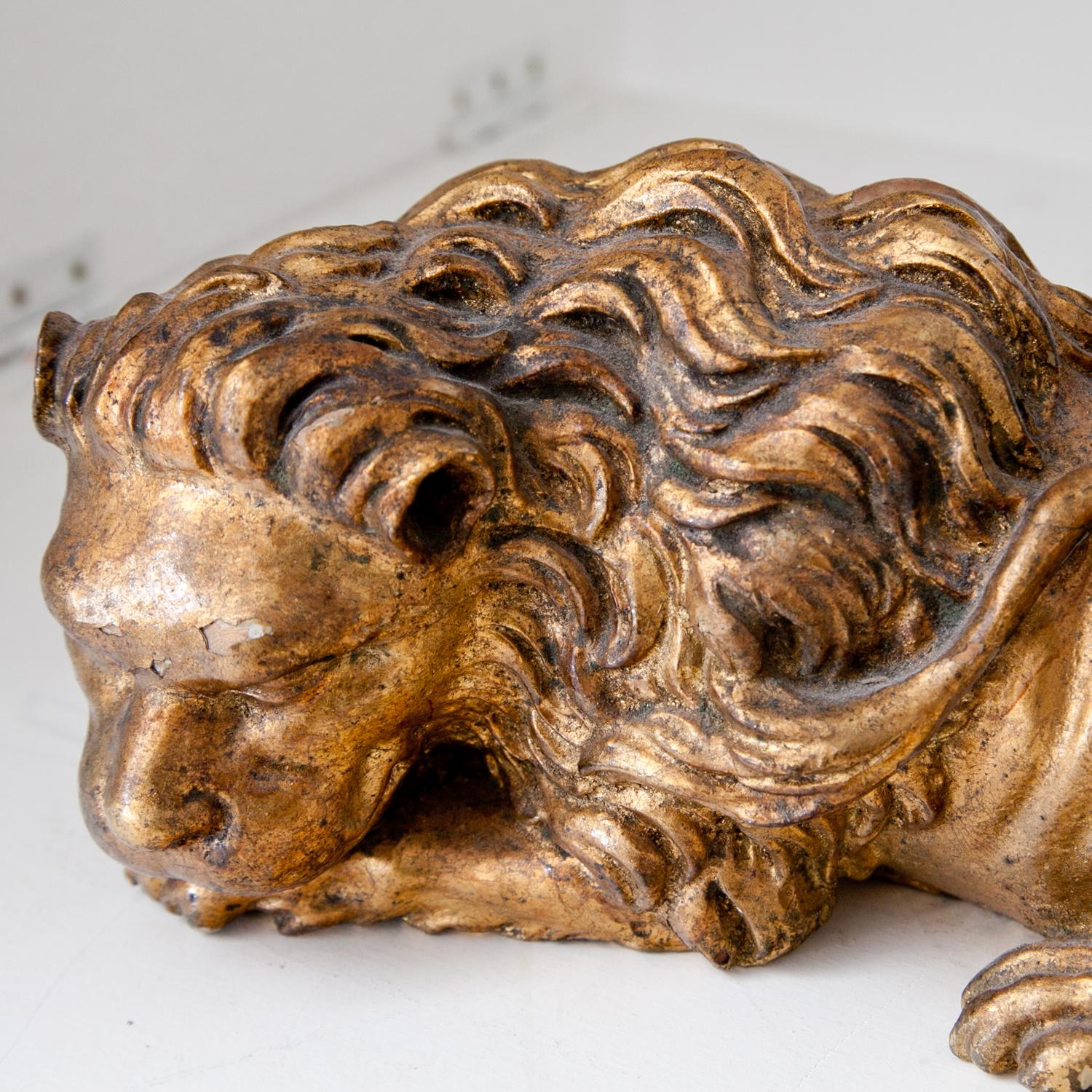 Italian Giltwood Lion, 19th Century 1