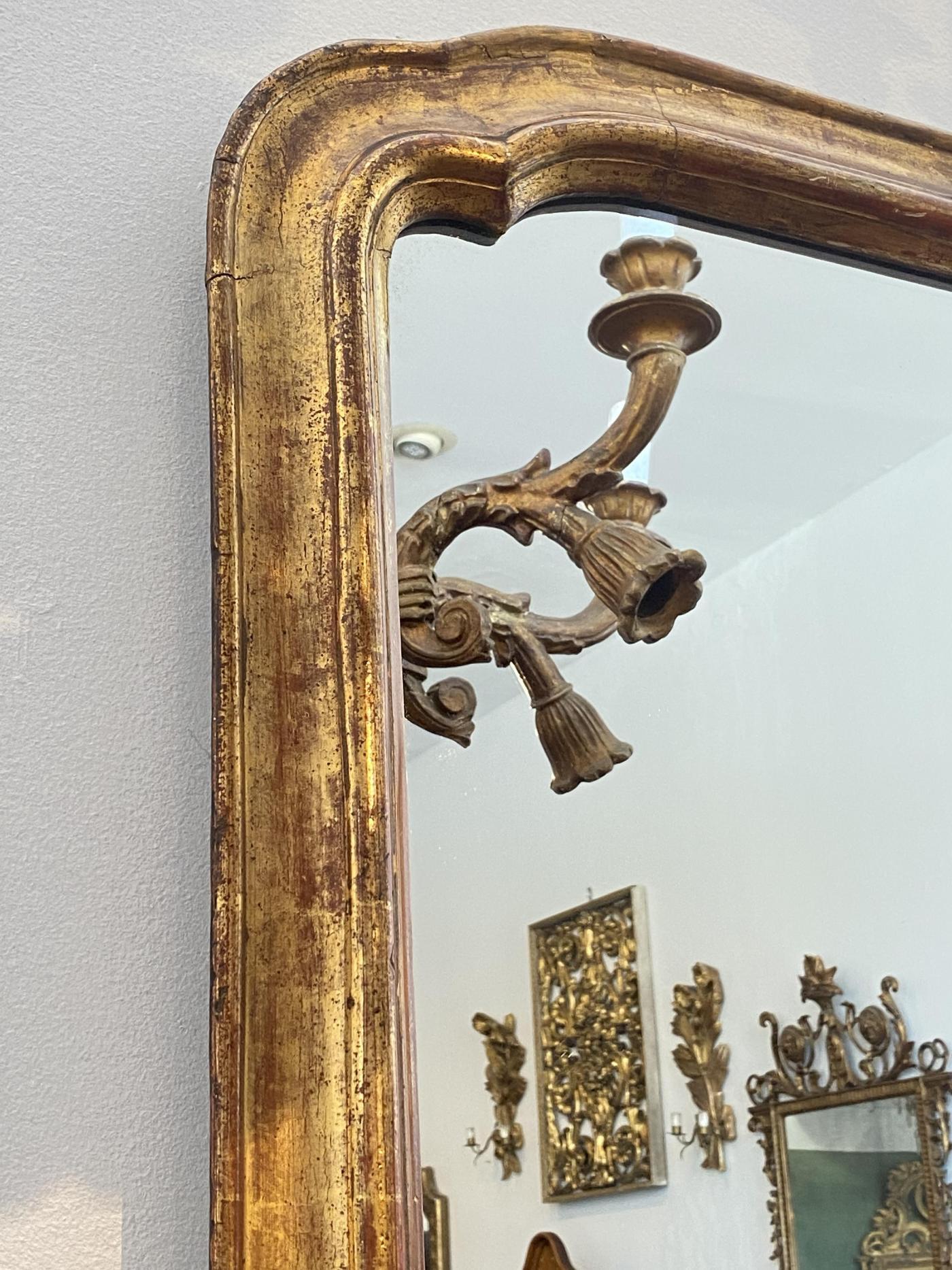 Italiano Specchio italiano in legno dorato - CIRCA 1800 in vendita
