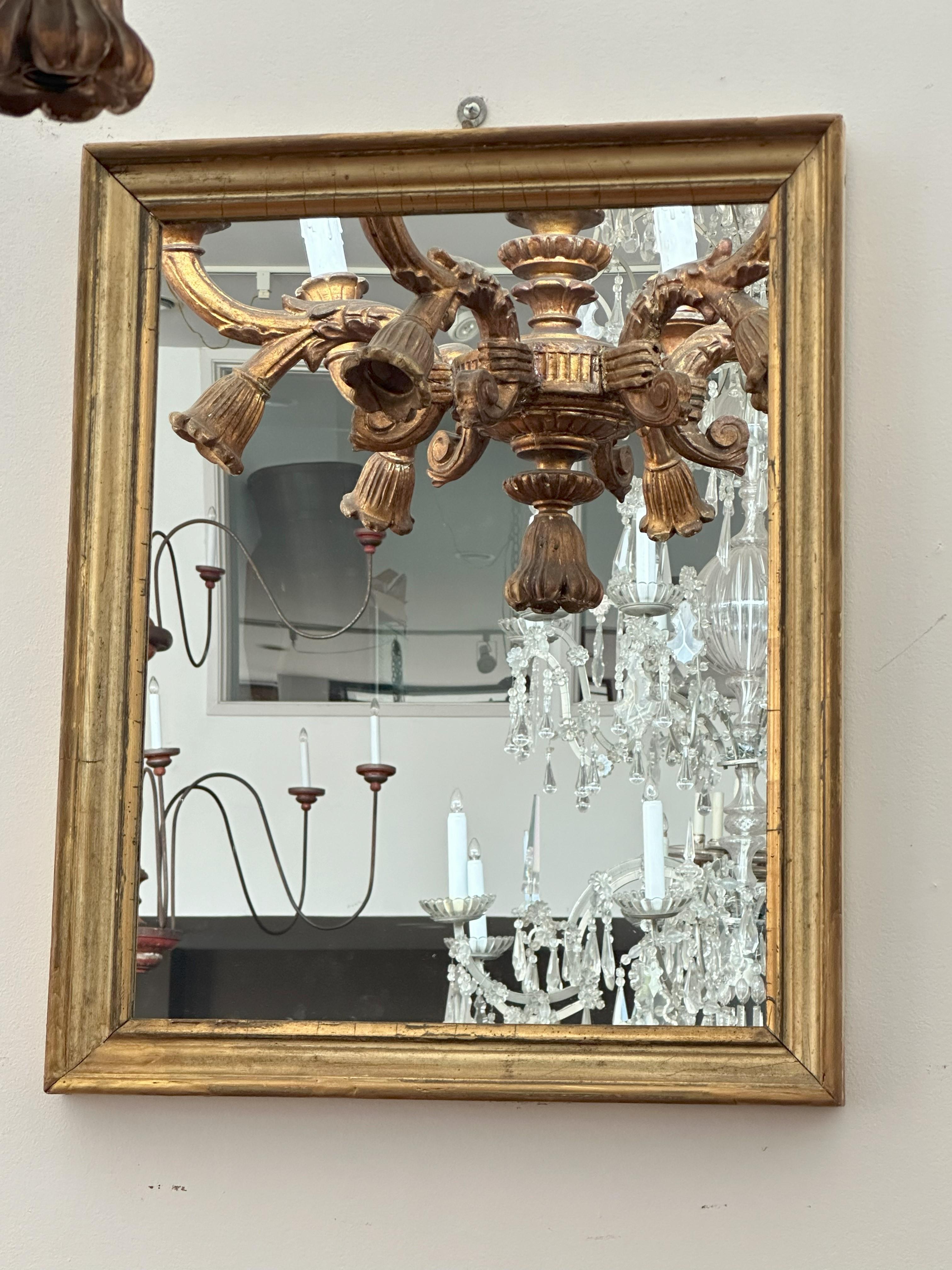 Legno dorato Specchio italiano in legno dorato - CIRCA 1880 in vendita