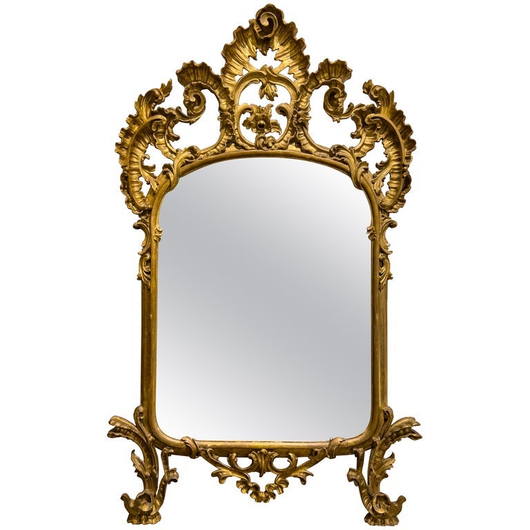 Italienischer Spiegel aus Gildenholz