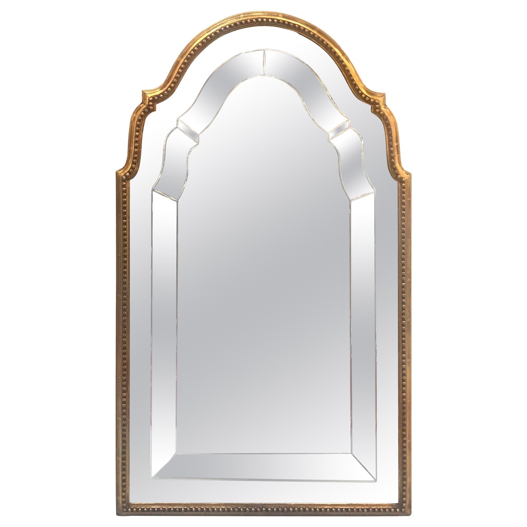 Italian Giltwood Mirror with Engraved Glass, circa 1920