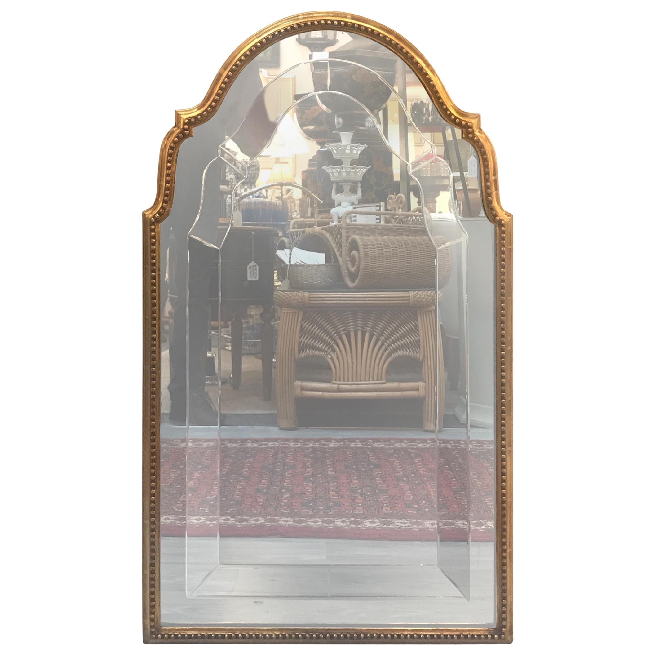 Italian Giltwood Mirror with Engraved Glass