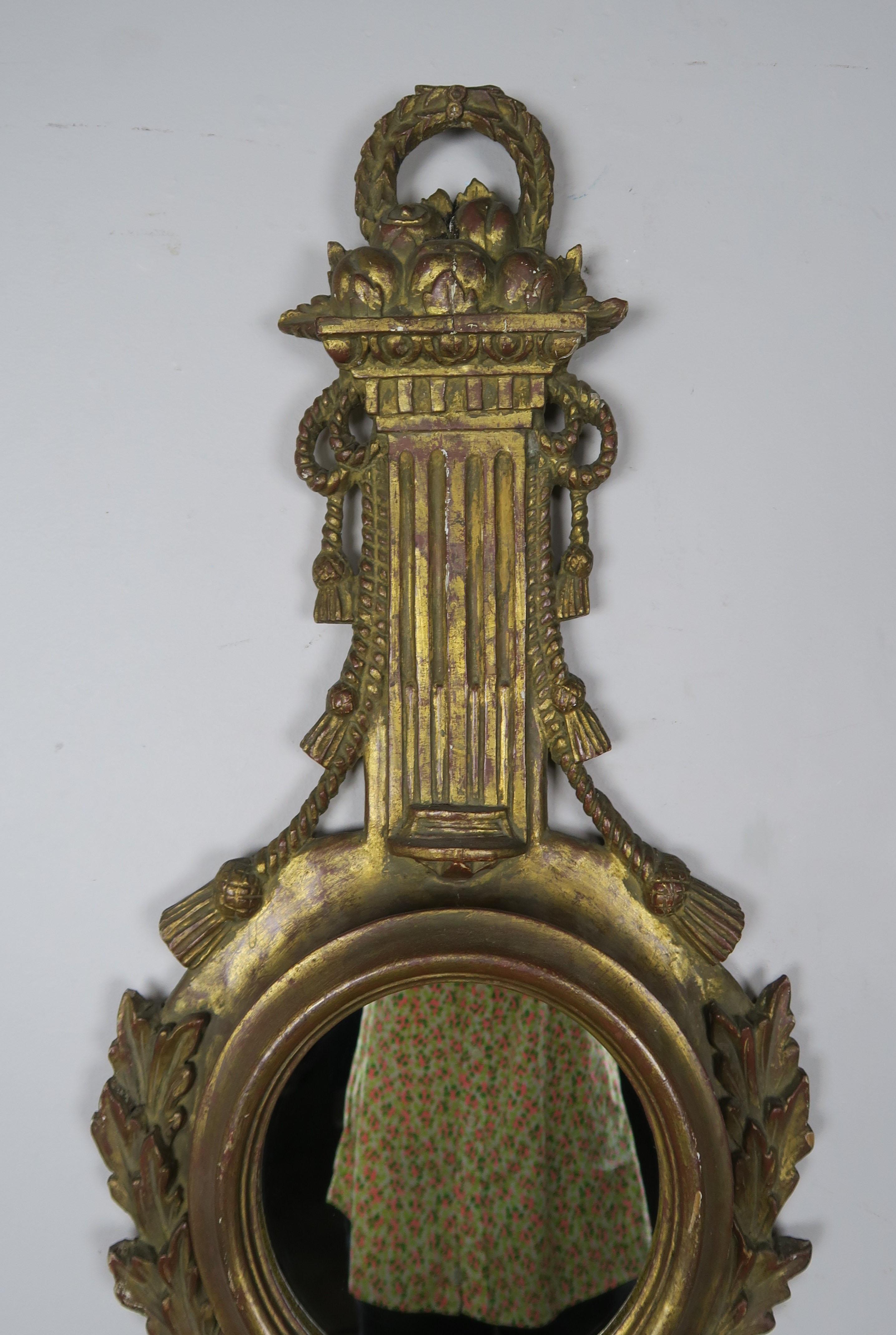 Italian Giltwood Mirror with Tassels 5