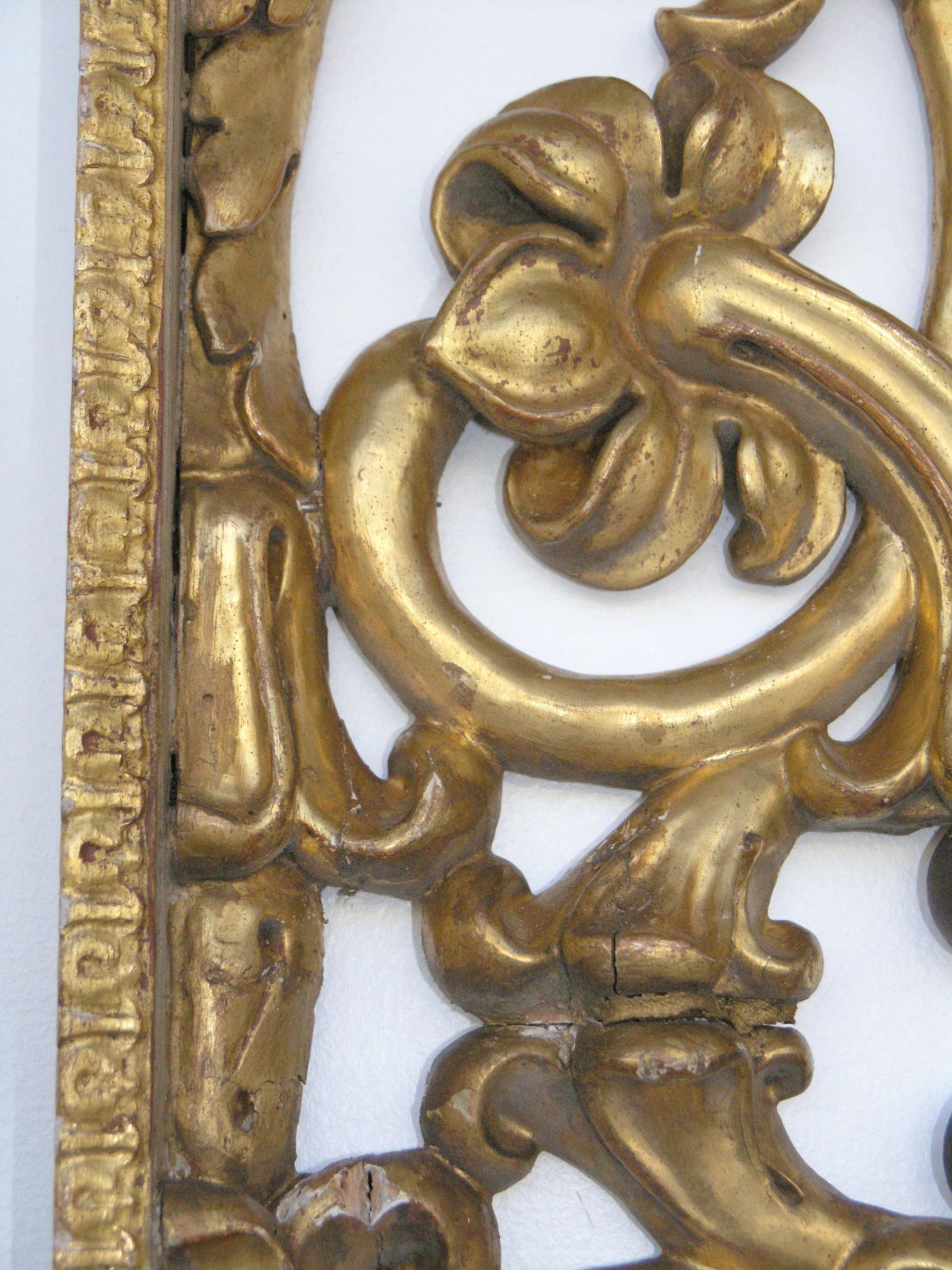 Sculpté Panneau d'ornement de porte en bois doré italien - Vers 1740 en vente