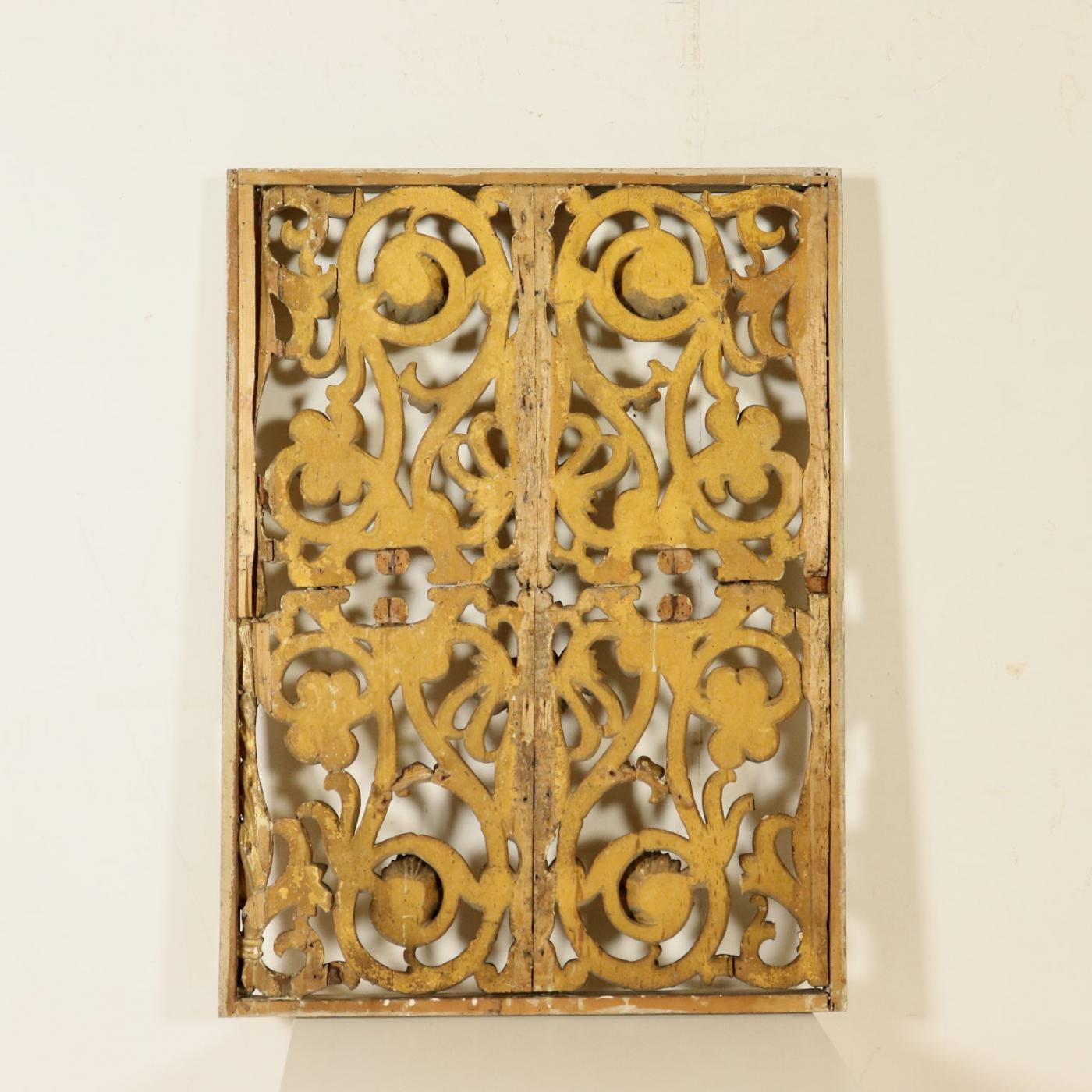 XVIIIe siècle et antérieur Panneau d'ornement de porte en bois doré italien - Vers 1740 en vente