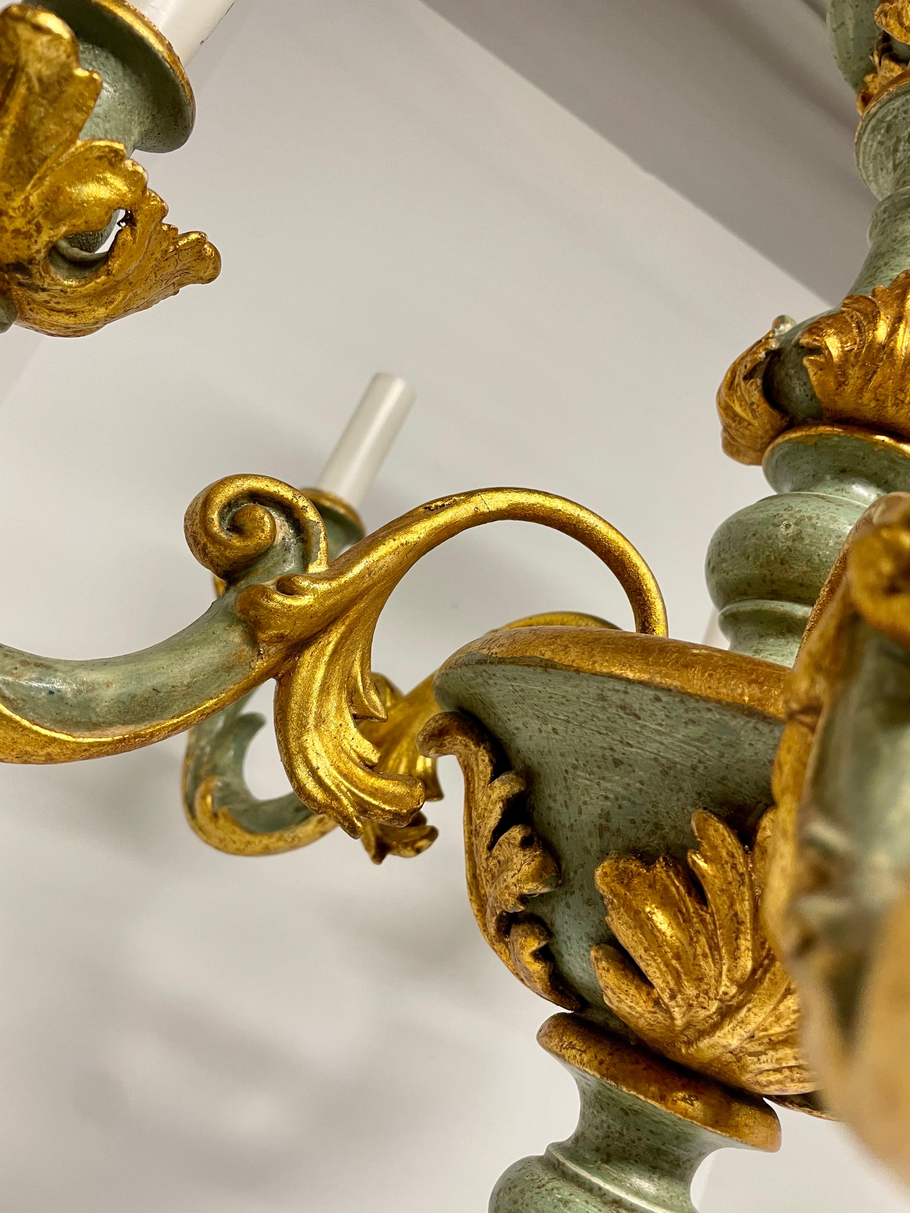 Italian Giltwood Six Arm Chandelier 7