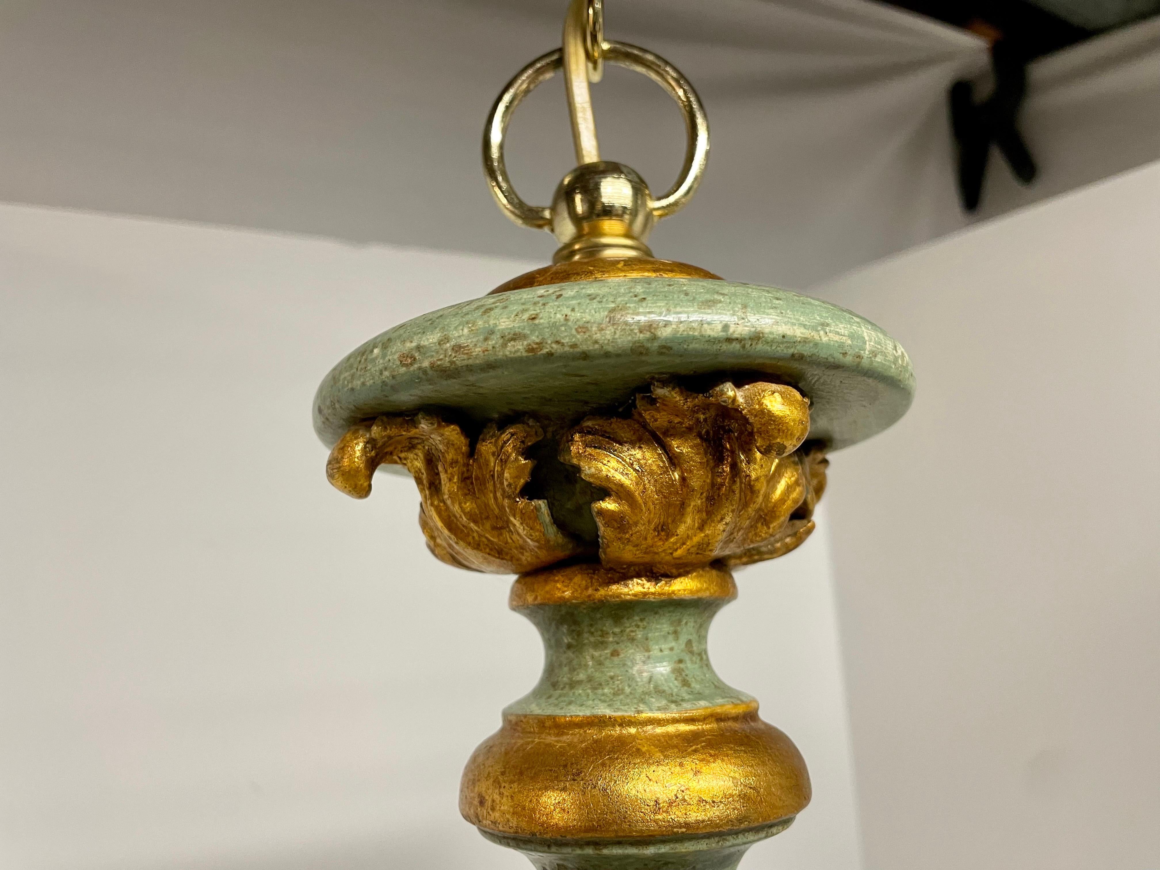Italian Giltwood Six Arm Chandelier In Good Condition In New York, NY