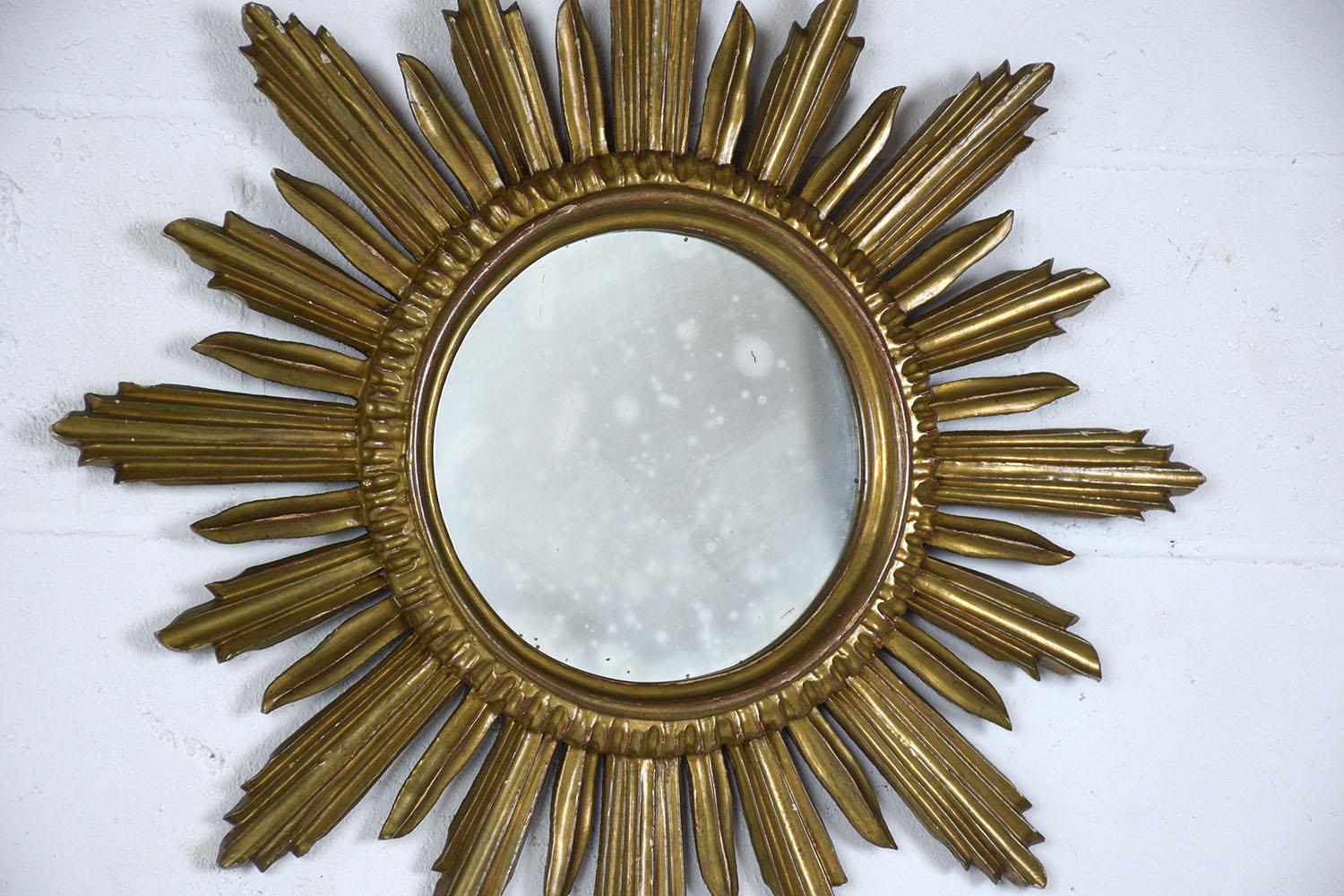 Baroque Italian Giltwood Sunburst Mirror