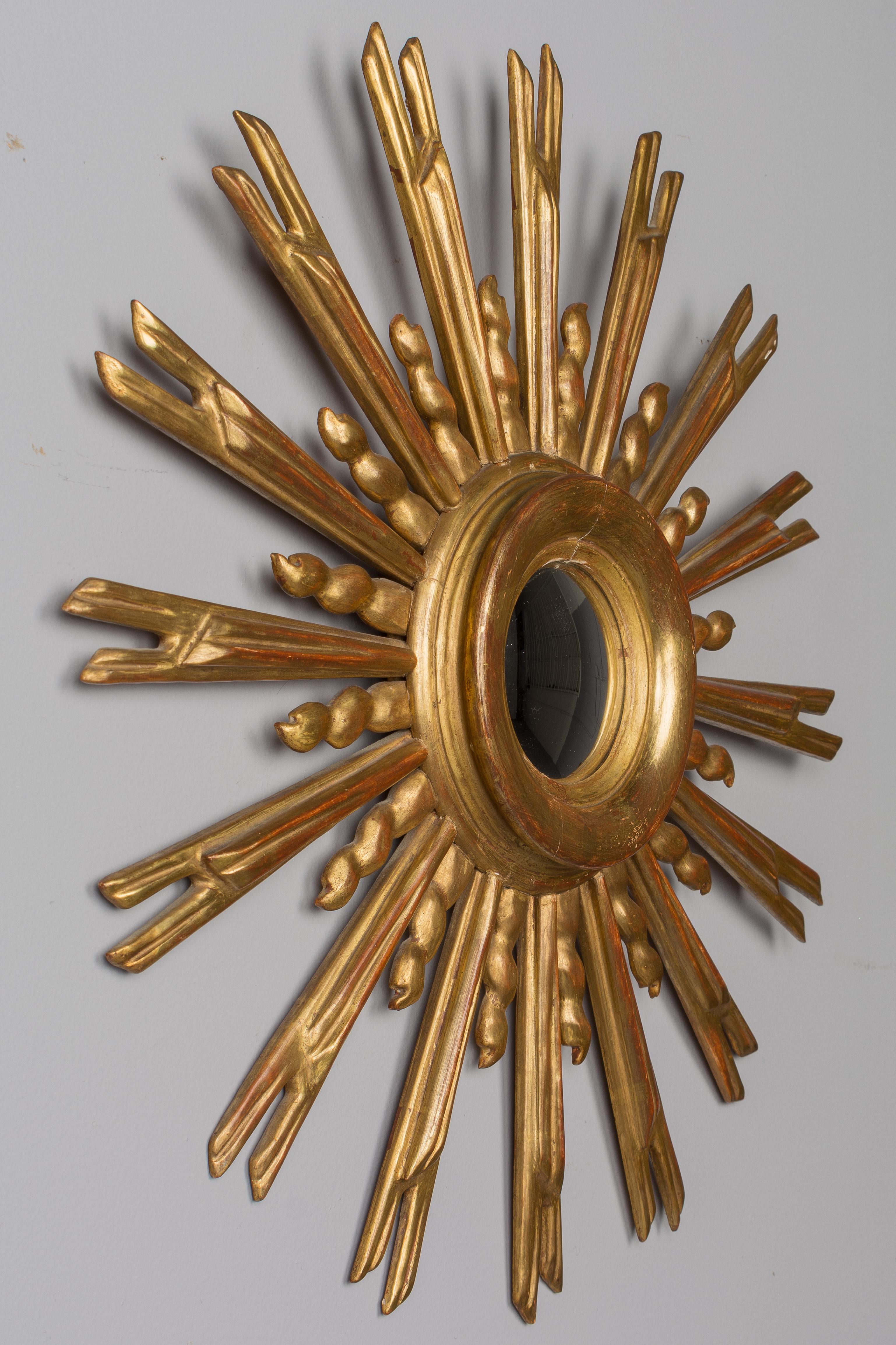 20th Century Italian Giltwood Sunburst Mirror