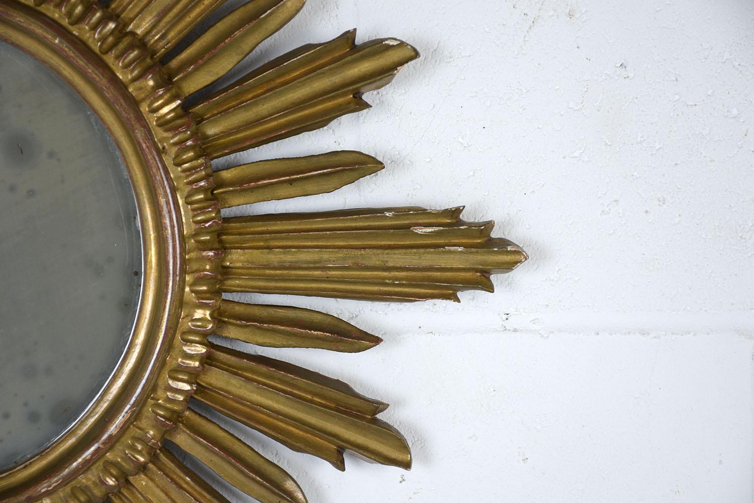 Mid-20th Century Italian Giltwood Sunburst Mirror