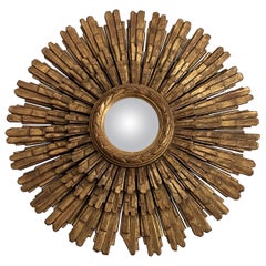 Italienischer Spiegel aus Giltwood mit Sonnenschliff