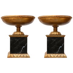 Italian Giltwood Tazza on Faux Marble Pedestal