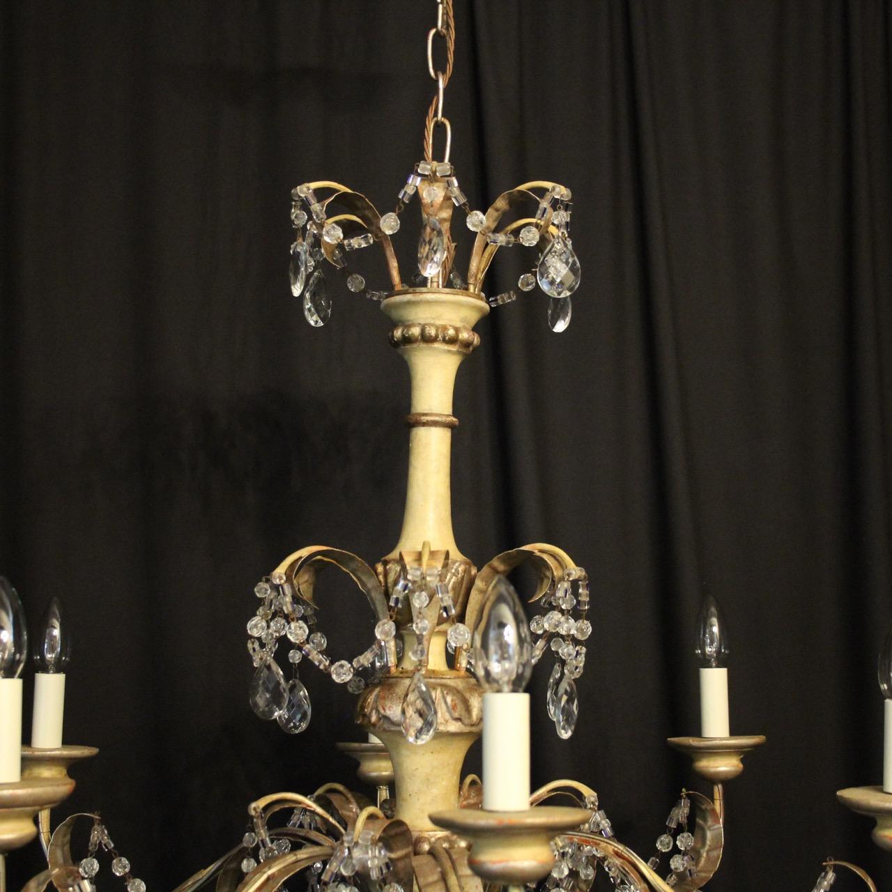 Italian Giltwood and Toleware Antique Chandelier 1