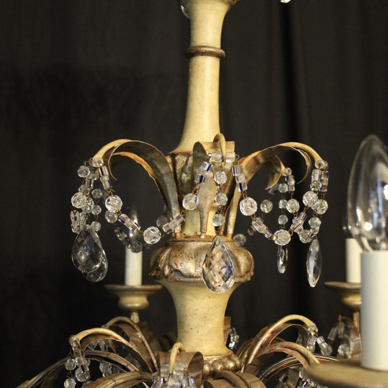 Italian Giltwood and Toleware Antique Chandelier 2