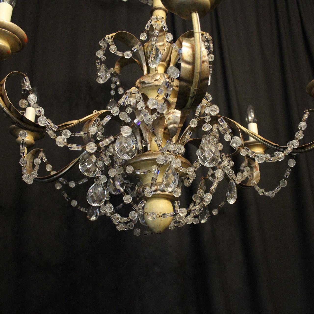 Italian Giltwood and Toleware Antique Chandelier 3