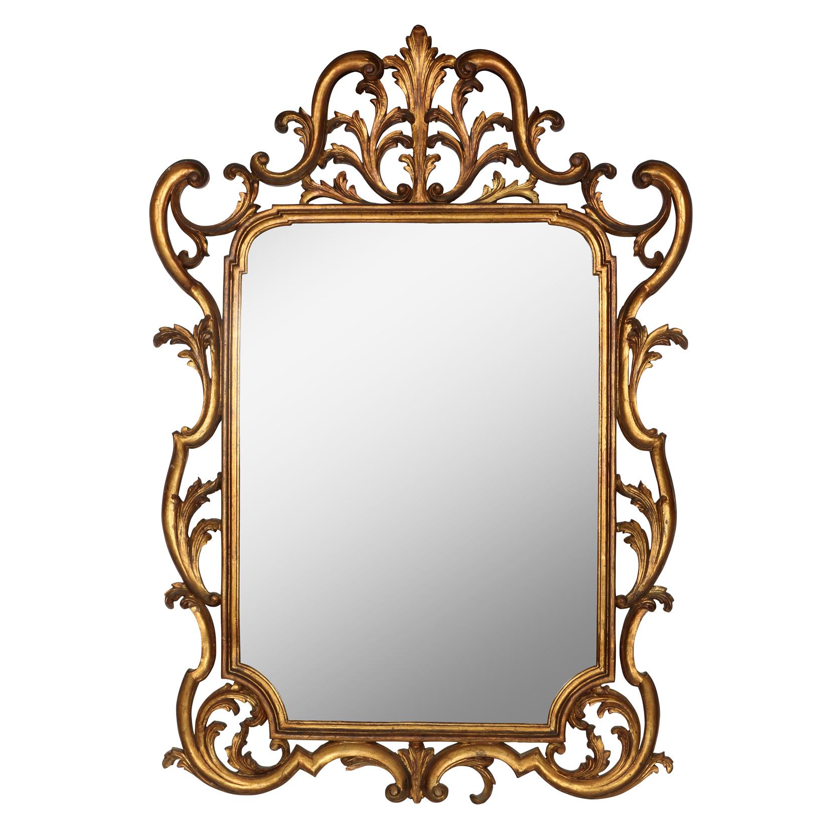 Italian Giltwood Vintage Florentine Mirror In Good Condition For Sale In Locust Valley, NY