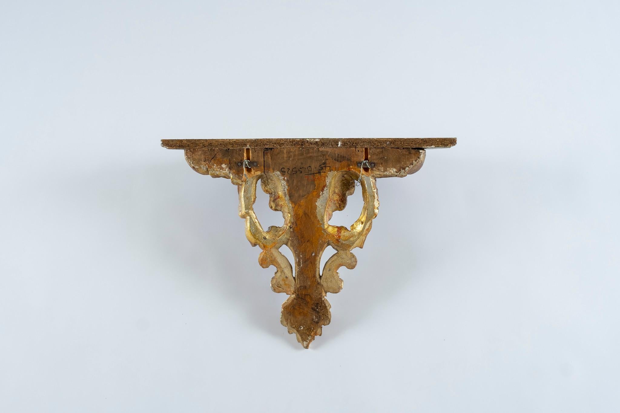 20th Century Italian Giltwood Wall Shelf