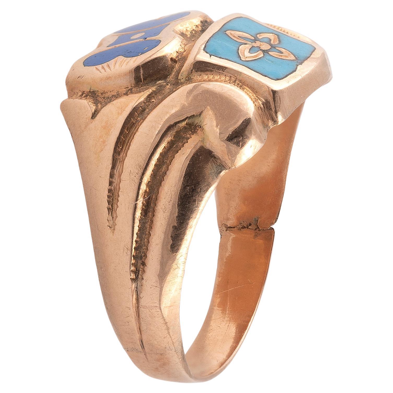 

Italy, 1820 ca

With blue and light blue enamel

Maker's mark
Finger size: 8 1/2