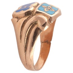 Italian Gimmel/Fede Enamel Gold Ring