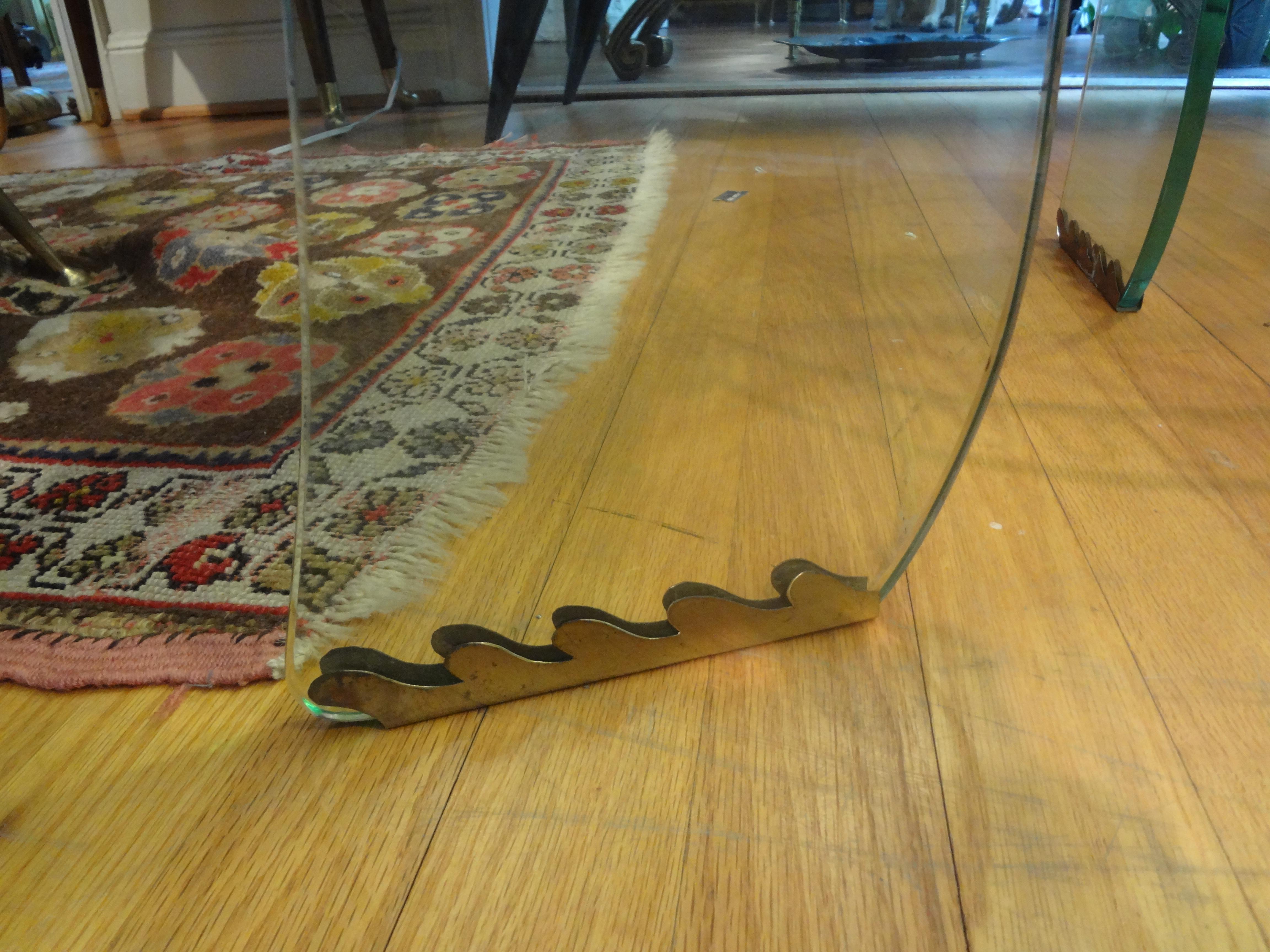Italian Fontana Arte Inspired Bronze and Glass Table In Good Condition In Houston, TX