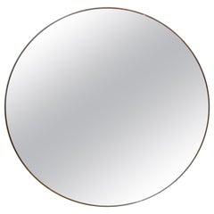 Italian Gio Ponti Inspired Round Brass Mirror Italian Gio Ponti Inspired Round Brass Mirror