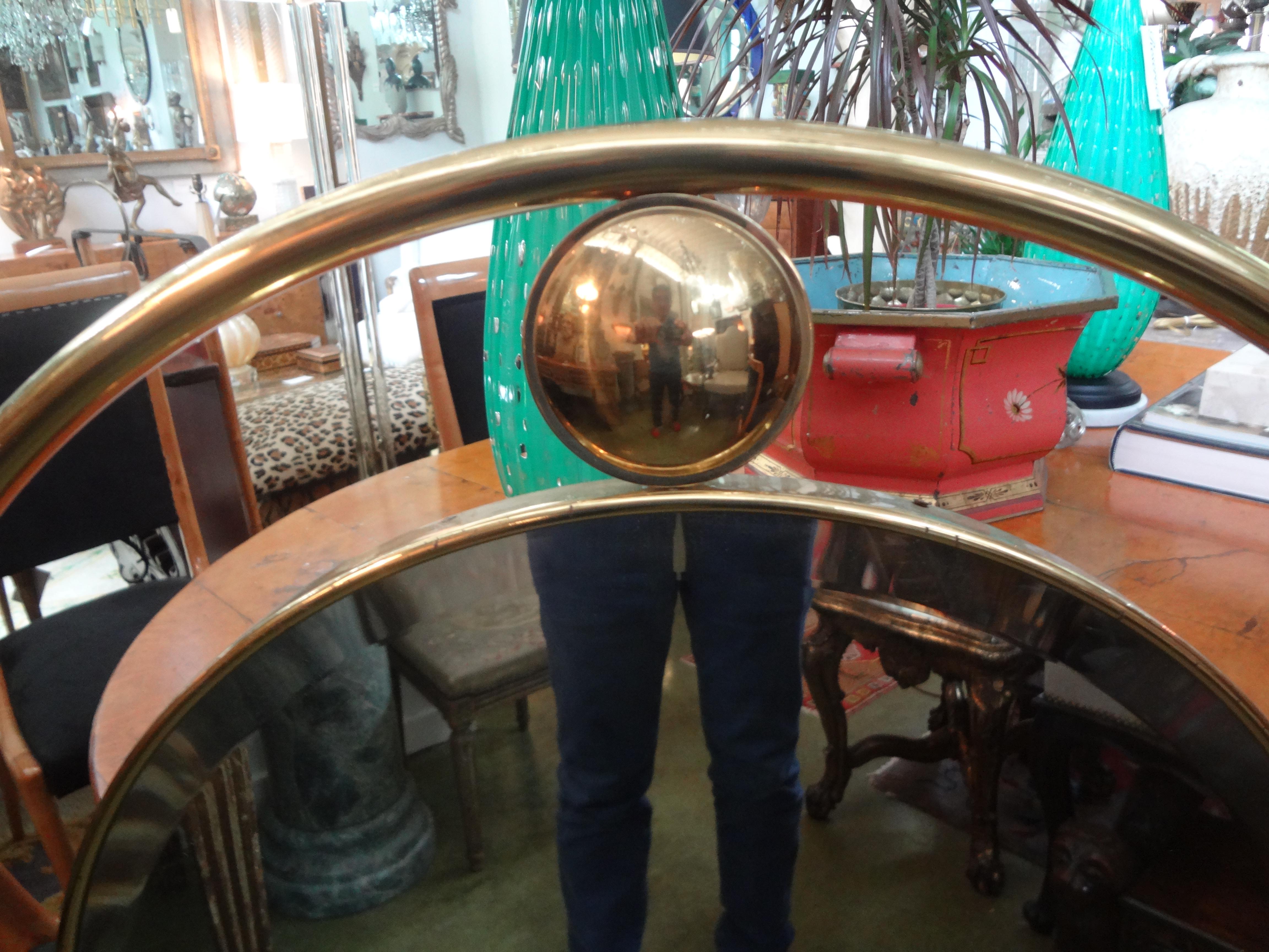 Mid-Century Modern Italian Gio Ponti Style Brass Beveled Mirror